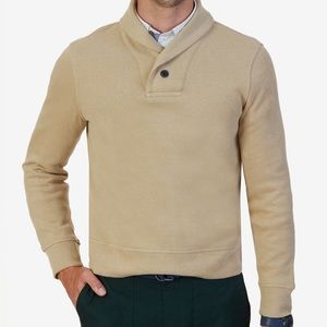 Men’s Nautica shawl collar sweater with button detail